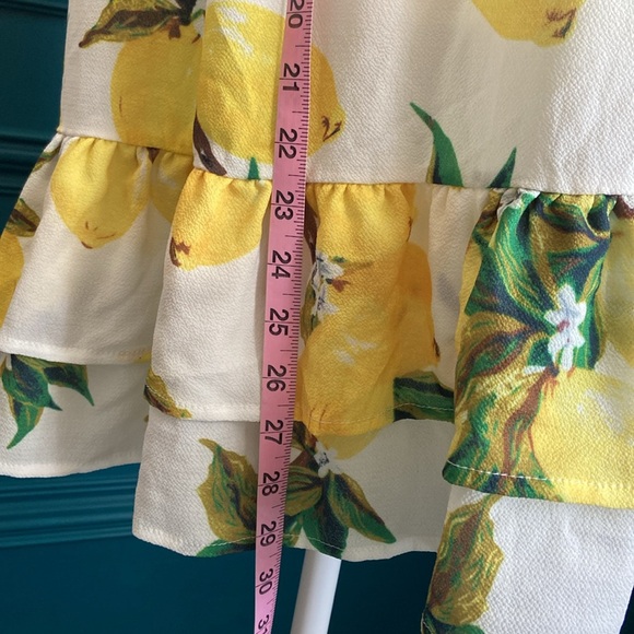 Sale 2/$15* Beautiful lemon print dress or swim cover, on/off shoulder, size M. - Picture 7 of 11